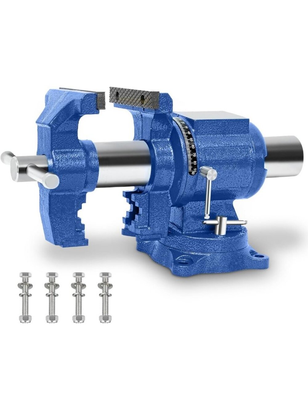 Heavy Duty 4" Jaw Bench Vise with 360° Swivel Base & Anvil - Durable Tool